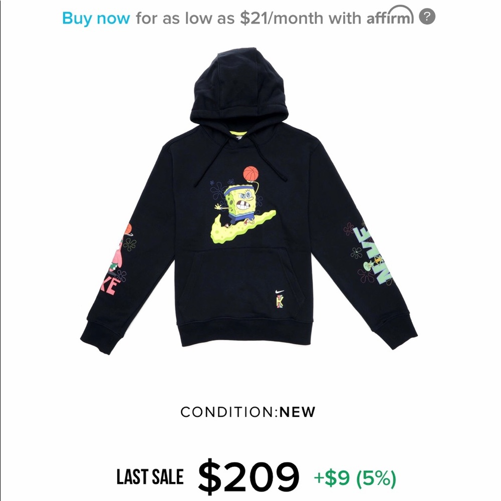 Nike Kyrie Spongebob Hoodie Size Medium - Picture 9 of 9